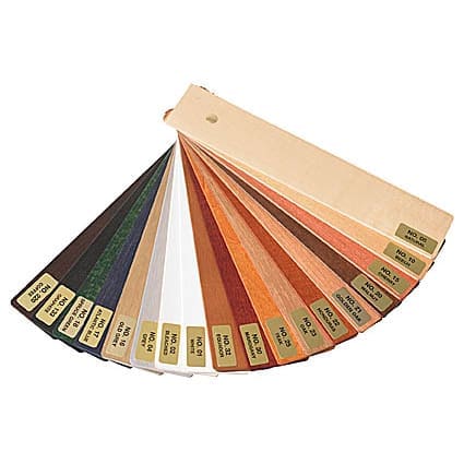Color chart wooden slats for blinds